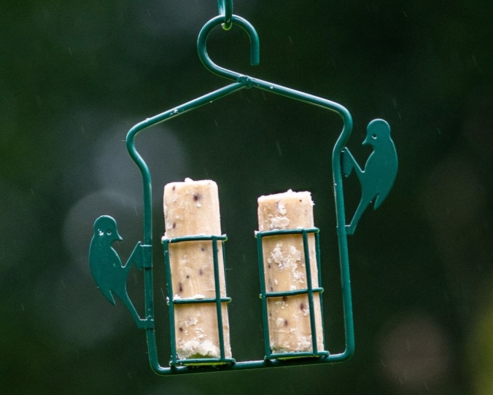 Suet Log Metal Bird Feeder